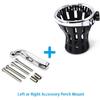 Motorcycle Handlebar Drink Cup Holder Plated And Rubber Chrome/Black Mount For Harley Davidson Passenger Water Bottle Holder With Mesh Basket For