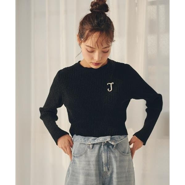 Jill by Jill Stuart Women's Ecru Compact Mohair Knit Sweater with Brooch