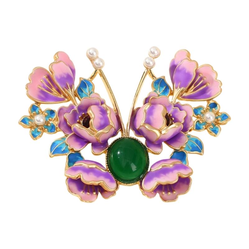 

Stylish Butterfly Flower Brooch Sturdy Alloy Pin for Jackets Dresses for Her
