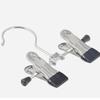 12 PCS Adjustable Shoe Rack Pants Folder Boot Hanger Holder Travel Laundry Hook Hanging Clip Portable Black & Silver
