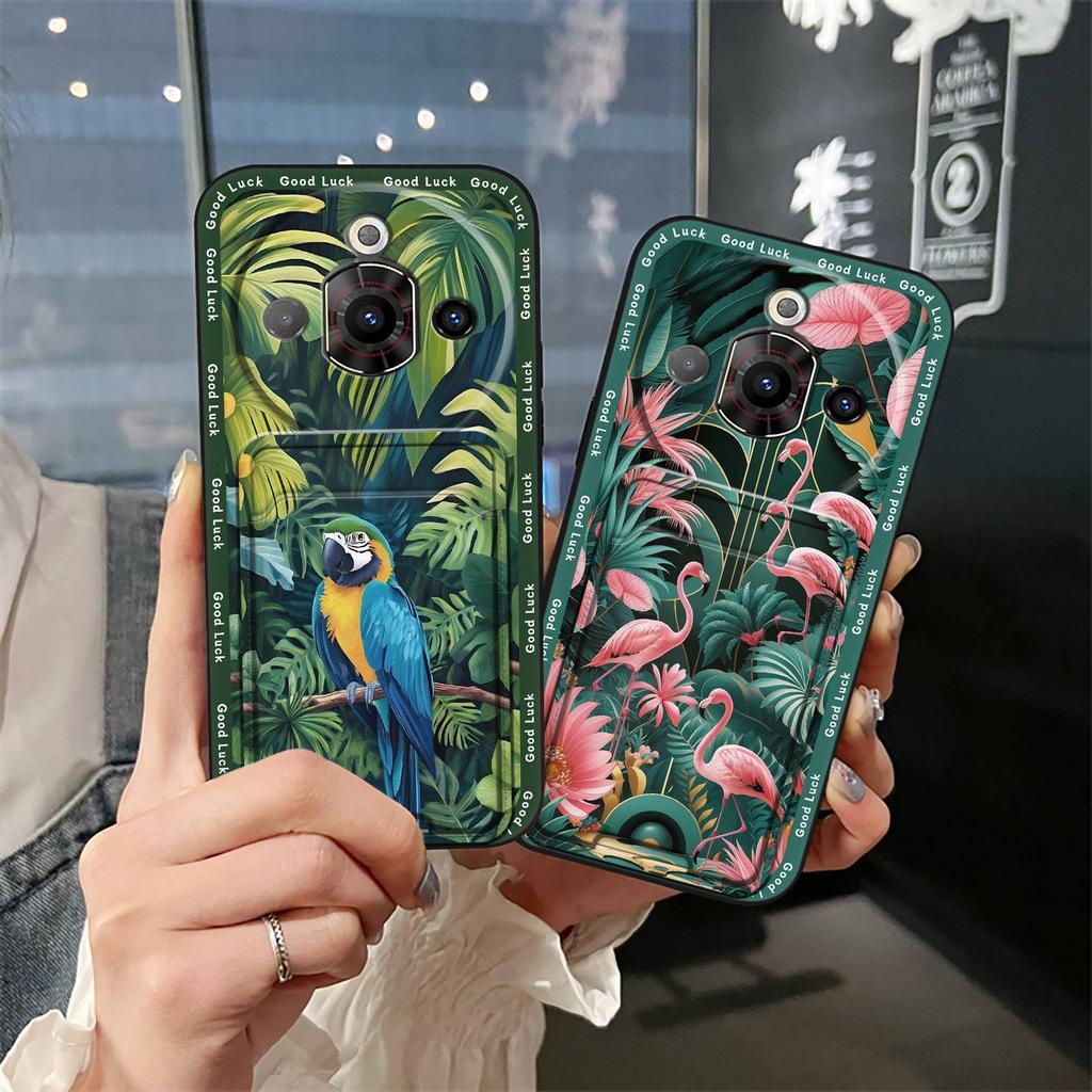 Waterproof Back Cover Phone Case For ZTE Nubia Focus Pro 5G Card slot Graffiti Silicone Dirt-resistant TPU Anti-knock