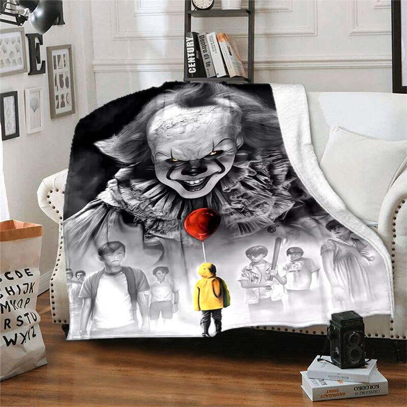 1pc Blanket Pennywise the Dancing Clown1 Print Design, Lightweight Blanket for Sofa, Bed- Soft &Warm, Gift for All Seasons Like Christmas, Halloween