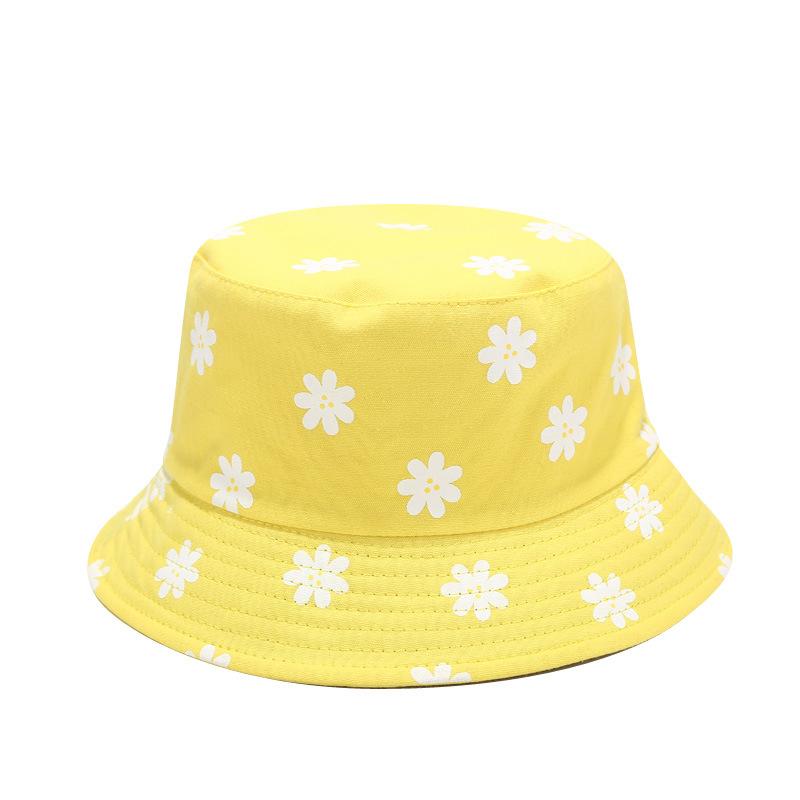 Korean Version Flower Printed Fisherman Hat for Women Japanese Style Artistic Small Fresh Basin Hat Summer Outdoor Double-sided Sunshade Hat