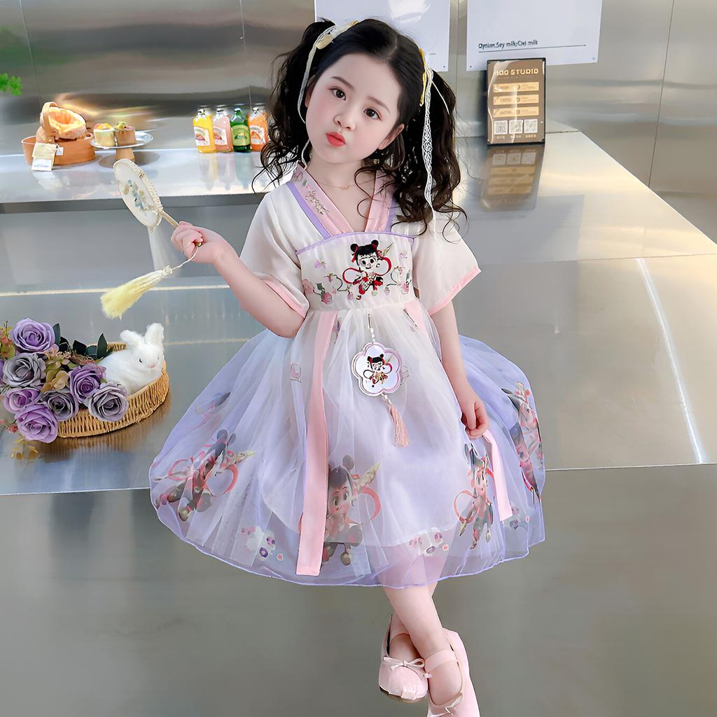 Girls' Hanfu Summer Collection Children's Ancient Costume Dress 2026 New Chinese Style Summer Dress Baby Princess Dress Summer