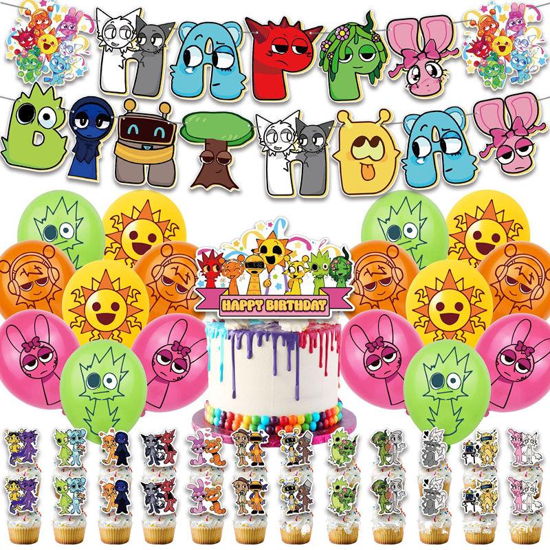 Rhythm Box Sprunki Birthday Theme Party Decoration Children's Birthday Party Decoration and Arrangement Supplies