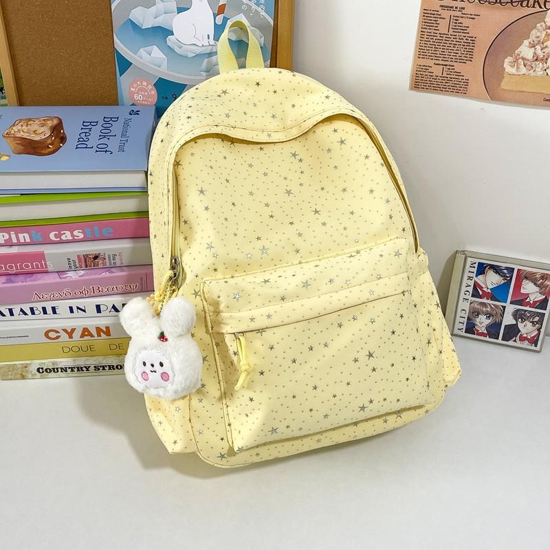 Schoolbag Japanese New 1011 Preppy Style Beautiful Girl Backpack, High Appearance Starry Soft Girl Schoolbag for Middle and High School Students