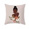 Nordic Abstract Women's Peach Leather Velvet Printed Pillowcase Home Fashion Bedside Sofa Office Cushion Cover