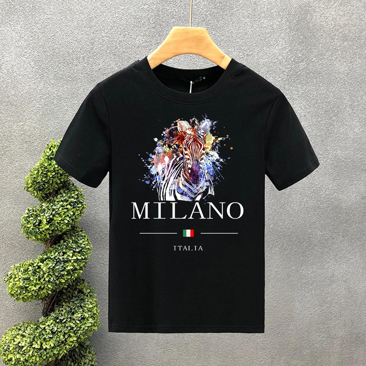 

Люксовый бренд Ltaly Горячее тиснение горячие буквы новая простая печать зебры 2023 футболка для мужчин и женщин в одном стиле топ с короткими рукавами S бежевый