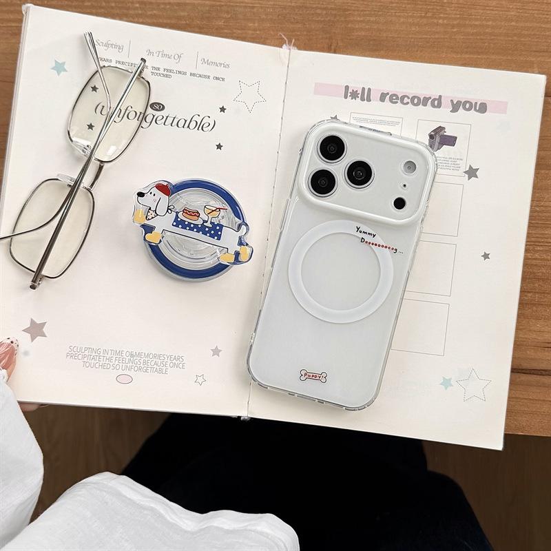 Adorable Sausage Dog Magnetic Stand for iPhone 17/16 Pro Max/15 Pro - Premium Feel Case
