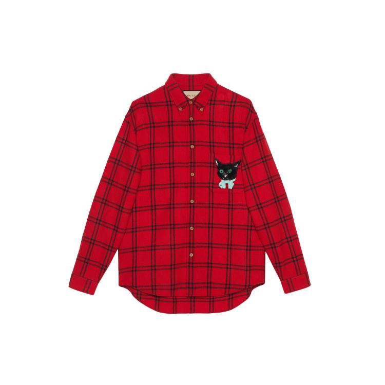 GUCCI Shirts Men's Red Lapel Moderate Other 663380-ZAHB1-6153