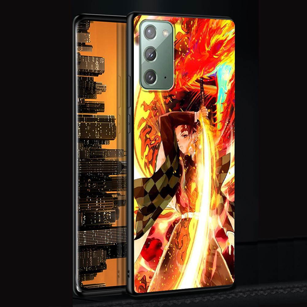 Anime Demon Slayer Case for Samsung Galaxy Note 20 Ultra 10 Lite 9 8 A53 A52 A12 S22 S21 FE S20 Plus TPU Black Phone Cover Shell