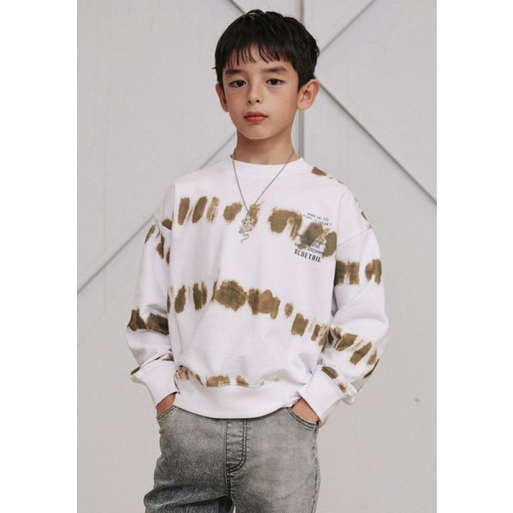 Bluetail White Sweatshirt Dying Effect Aaa1ts04wt White/175