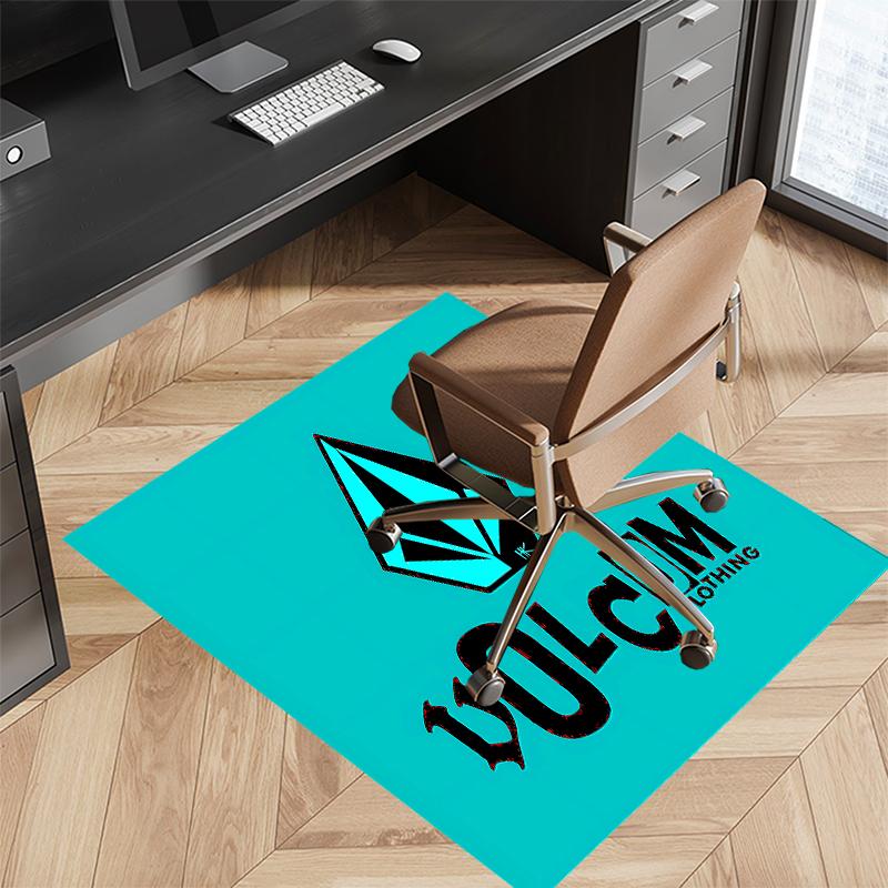 1pc V-VOLCOM LOGO5 Print Area Rug - Soft, Washable Non-Slip Indoor Mat for Office Chairs, Living Room, Home Office Decorative Rug