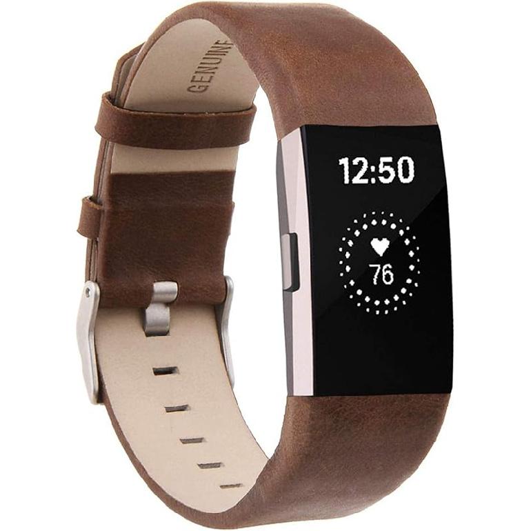 Compatible for Fitbit Charge 2 Bands, VOMA Genuine Leather Replacement Wristband Strap for Fitbit Charge 2 HR Women Men