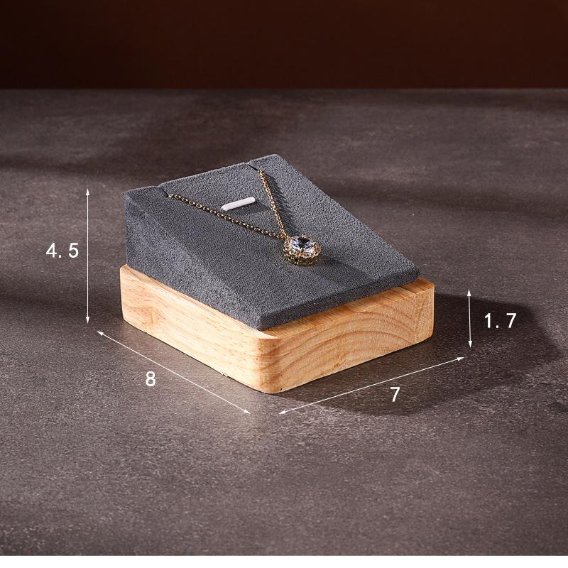 

Новые деревянные ювелирные изделия подвеска ожерелье дисплей стенд держатель PU бархат женщины витрина свадебный органайзер лотки коробка серый