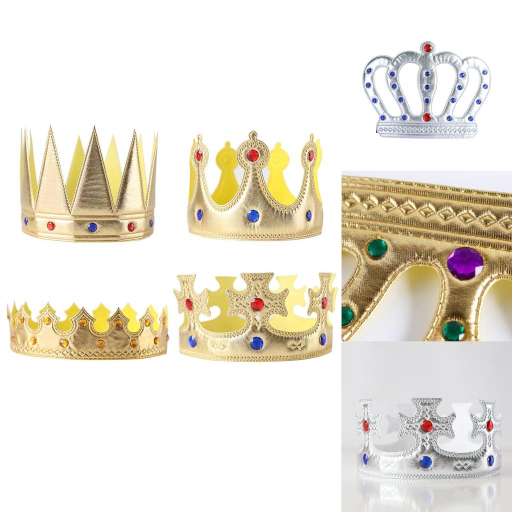 Stilvolle goldene Krone für Kinder, perfekt für Halloween- und Geburtstagsfeiern