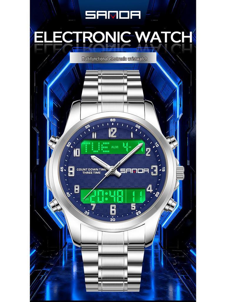 SAND Men's Multifunction Outdoor Sports Watch - 50M Waterproof, Luminous, with Snooze and Countdown Timer