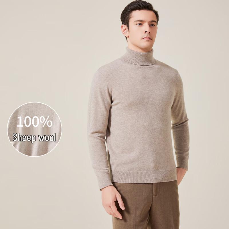 Jinjuan Men's 100% Merino Wool Polo Sweater
