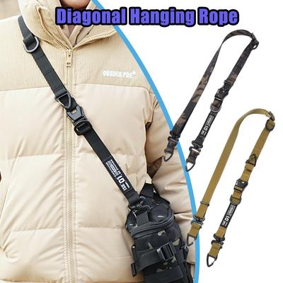 Multifunctional Diagonal Hanging Rope Adjustable Length Expandable Crossbody Backpack Strap Outdoor Hiking Camping Accessory