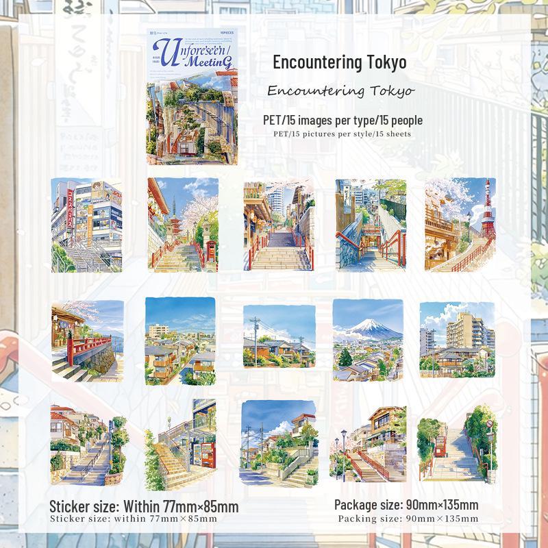 Yi Niao Ladder Theme Scenery Sticker Pack: 15 Sheets, 6 Styles