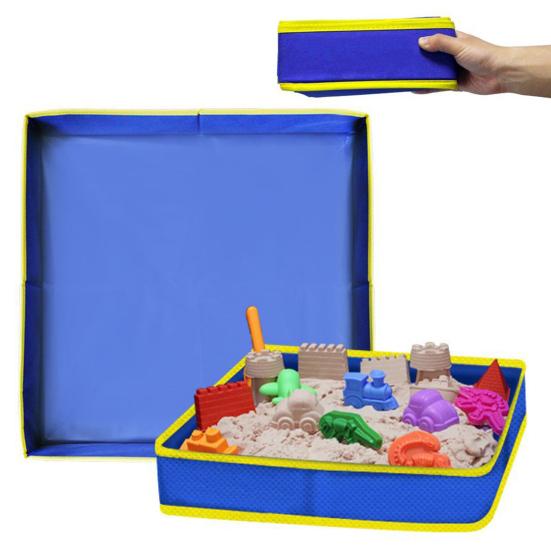 Folding Cloth Sand Tray Tear-Resistant Waterproof Portable Kids Beach Toys Storage Tray