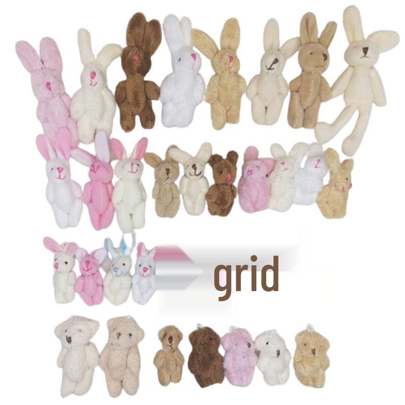 Mini Jointed Rabbit Pendant - 6cm Long-Haired Plush Toy for DIY Jewelry, Gift Boxes, Clothing Accessories