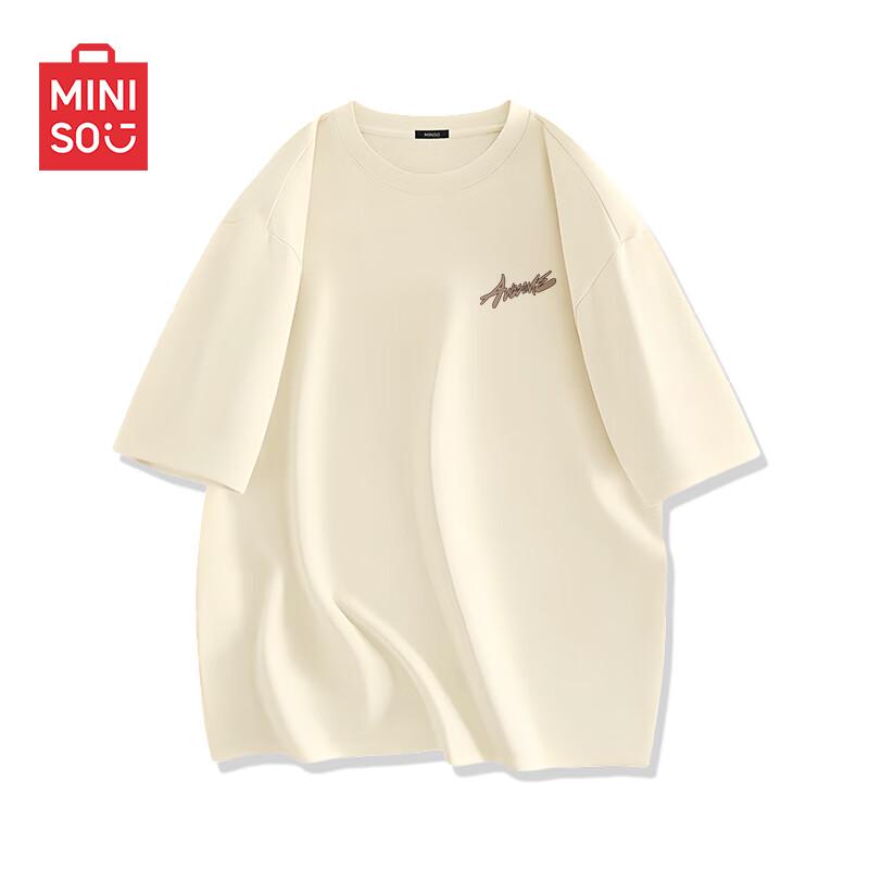 MINISO Men s Loose Fit Round Neck MK Graffiti Cotton Top M