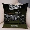 Ful Motorcycle Cushion  Decor Vintage Style Bike Race  Pillowcase Soft Plush Pillow Case for Sofa Home Car ,(3)