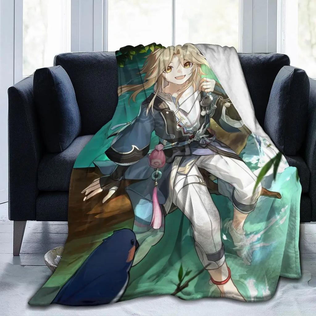 Anime Honkai Star Rail Acheron All Season Fleece Blanket Throw Ultra Soft Flannel Blanket Digital Printed Premium Fluffy Fleece