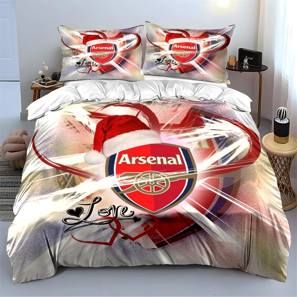 Arsenal Football Club Bedding Set Bedding Set (1 Duvet Cover, 2 Pillowcases, Duvet Not Included)