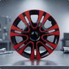 Enjoliveurs 13 pouces Cache-roue Multi-Ouvertures Rayons Cache-moyeu Décoratif Brillant Ky Rouge