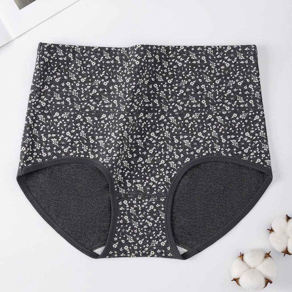 Women S High Waist Cotton Floral Briefs Long Crotch Antibacterial Underwear