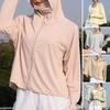 Women's Sun Protection Hoodie Jacket Lightweight Long Sleeve Sun Shirts Full Zipper Athletic Jacket with Pockets for Hiking Outdoor