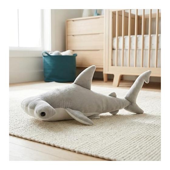 ZHONGXIN MADE Deep Sea Fish Simulation Hammerhead Shark Plush Toy 40cm Cute Shark Animal Stuffed Pillow Boys Girls Birthday Gift Simulation Series