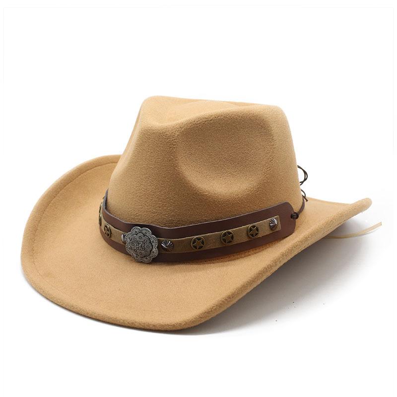 Tibetan Woolen Hat Women'S Versatile British Jazz Top Hat Tourist Mountaineering Western Cowboy Hat Men