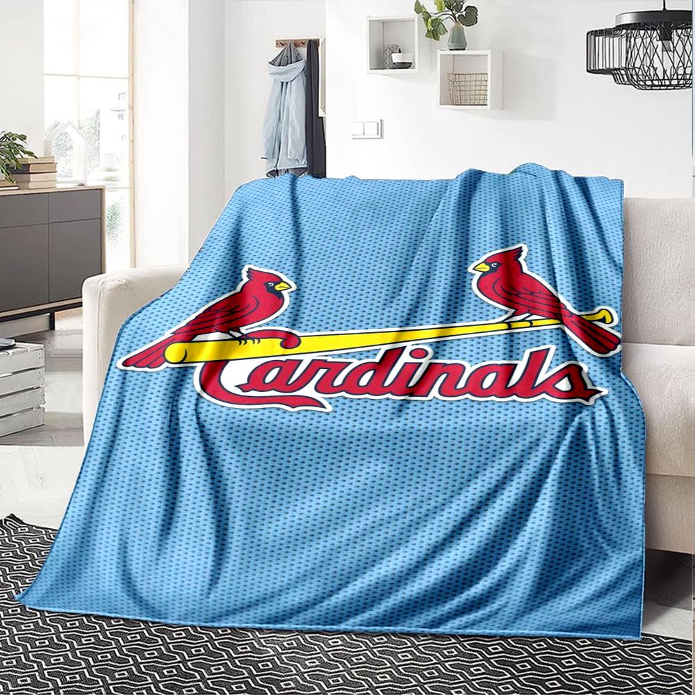 St. Louis Cardinals Print Flannel Blanket High Quality Warm Comfortable Cover for All Seasons Perfect for Gifts Home Decor