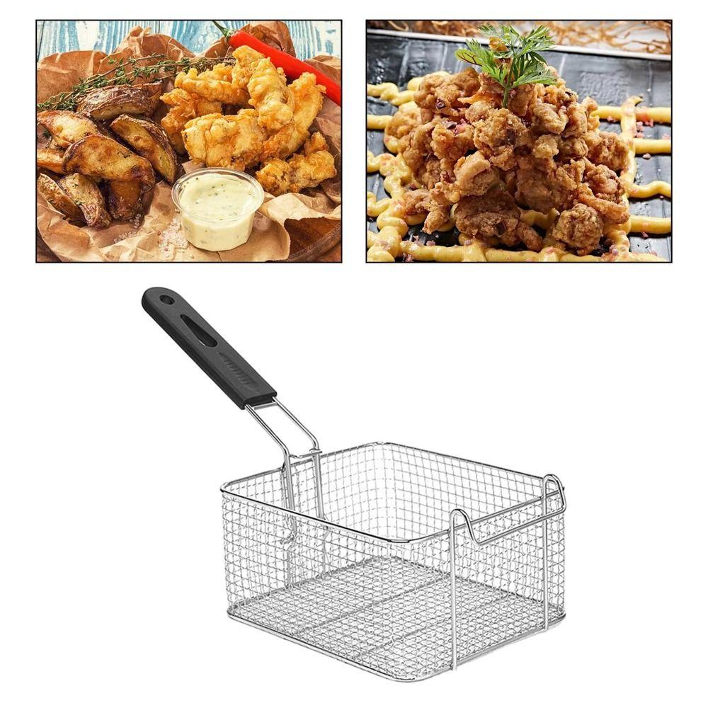 Nonstick Deep Fryer Detachable Handle Camp Food Container Portable Fryer Basket  Kitchen