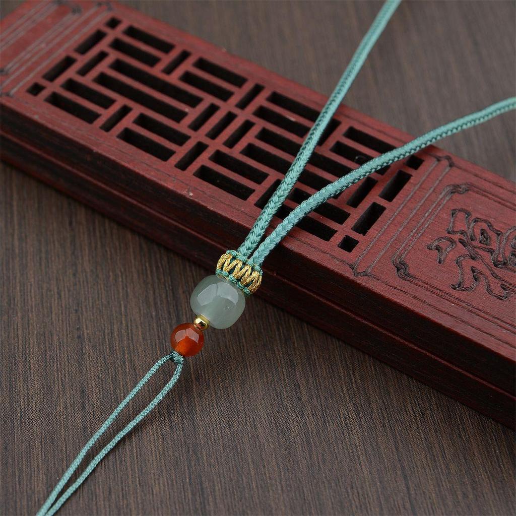 Emerald Jade Pendant Necklace Rope for Men and Women