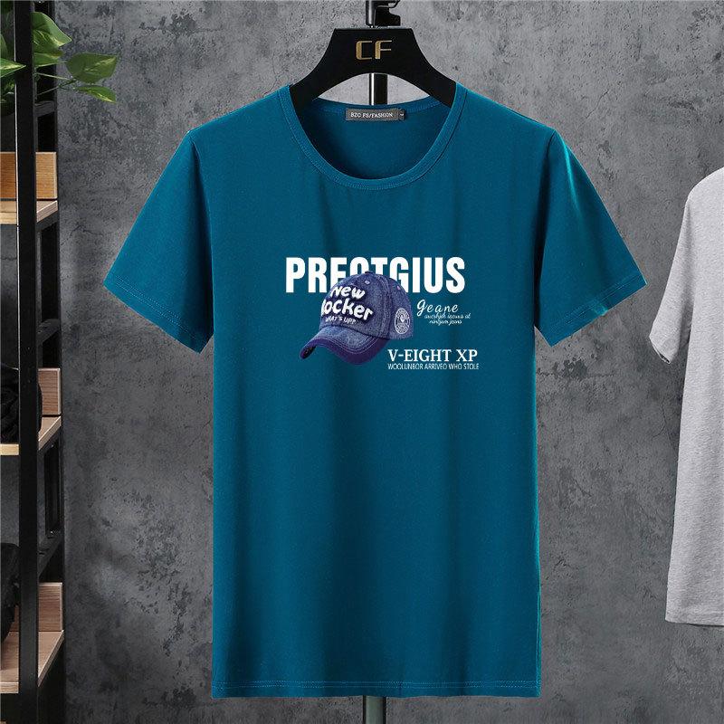 Мужская летняя эластичная мужская хлопковая футболка с короткими рукавами — фото 21