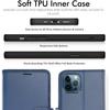 (Blue)  iPhone 12 Pro Max PU Leather Wallet Case, Flip Protective Case Cover with Wallet Card Holder, Stand and Wrist Strap with Magnetic Closure