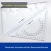 Multi-Functional Ruler & Set Square Pack: 20/30/40cm Transparent Straight Rulers & 30cm Set Square for Students & Drafting