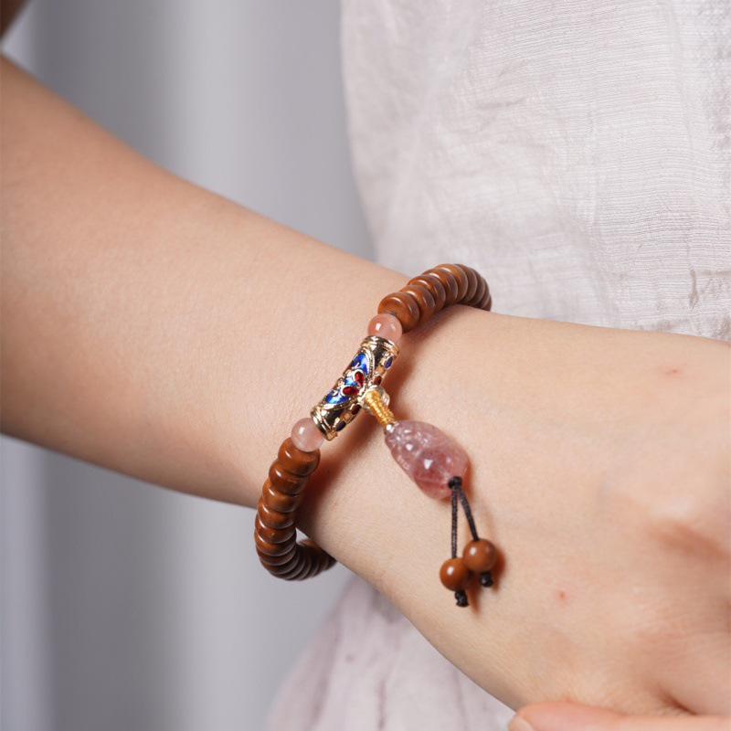 Exquisite DIY Bodhi Seed Bead Bracelet for Women, Creative Buddhist Wenwan Single Strand Jewelry