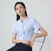 Women's Professional V-neck Short Sleeve Textured Shirt