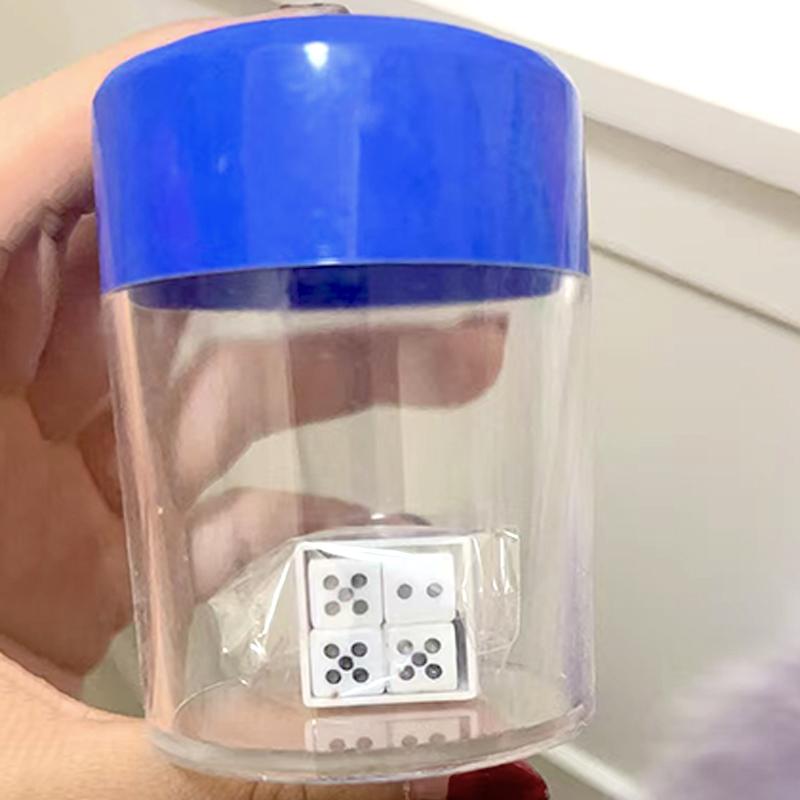 Novelty Funny Dice in a Cup Magic Trick Role Playing Props Illusion Mentalismo Magician  Prank Joke Toys For Kids Adults