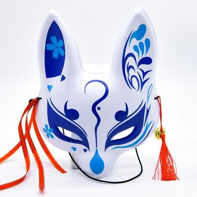 1 Stück Anime Fuchs Katze Halbgesichtsmaske Japanische Kirschblüte Fuchs Cosplay Halbmaske Maskenball Halloween Cosplay Party Masken Requisiten