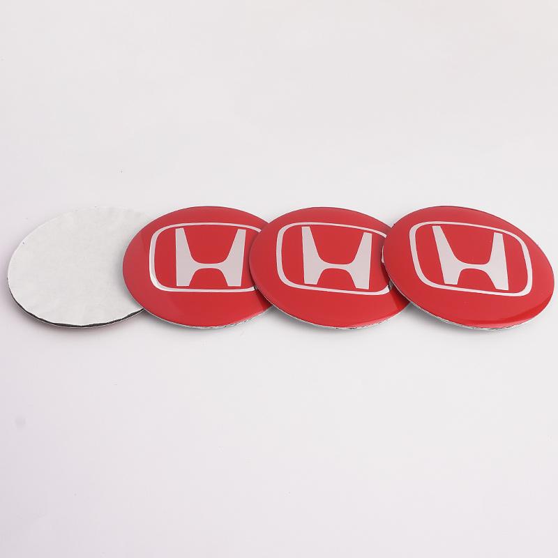 4pcs 56mm Car Wheel Center Covers Badge Sticker Stickers For Honda Civic XR-V CR-Z CRV HRV City Accord Legend Jazz RR VTi Fit
