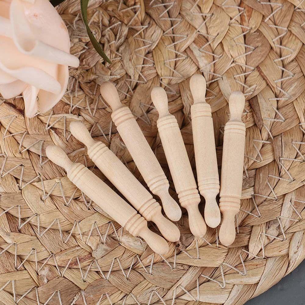 

10pcs Mini Small Dough Rolling Pin Handmade Kitchen Accessories Dollhouse 10pcs
