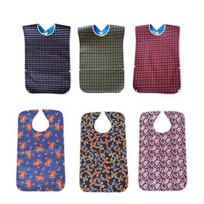 Adult Mealtime Waterproof Printing Cotton Cloth Bib Mchine Washable for Women Seniors Elderly Disabled Patients Easy To Clean