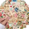 50 Retro Shabby Junk Journal Cartoon Stickers for DIY Decor: Phone Cases, Notebooks, Water Bottles