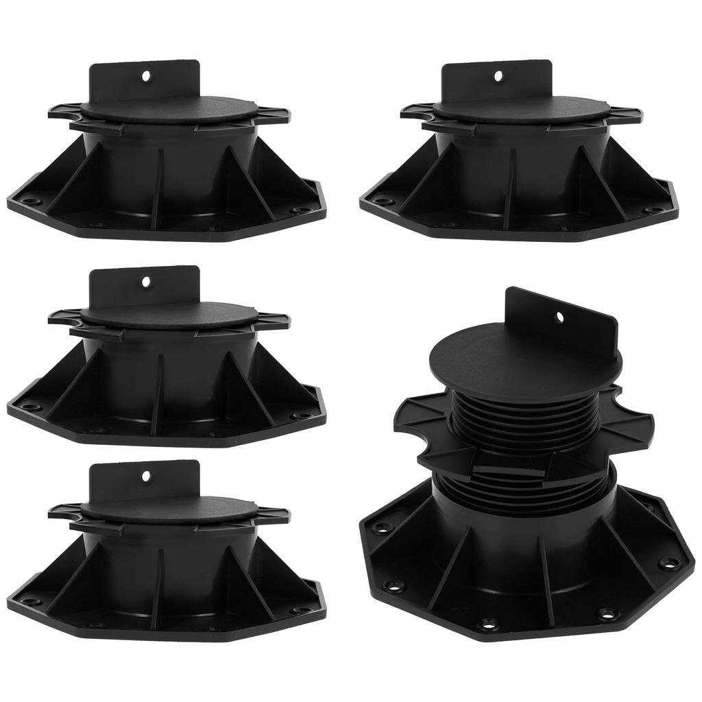 5Pcs Deck Support Base Height Adjustable Plastic Deck Lift Support Base Solid Floor Support Lift Bearing Set for Wood WPC Metal